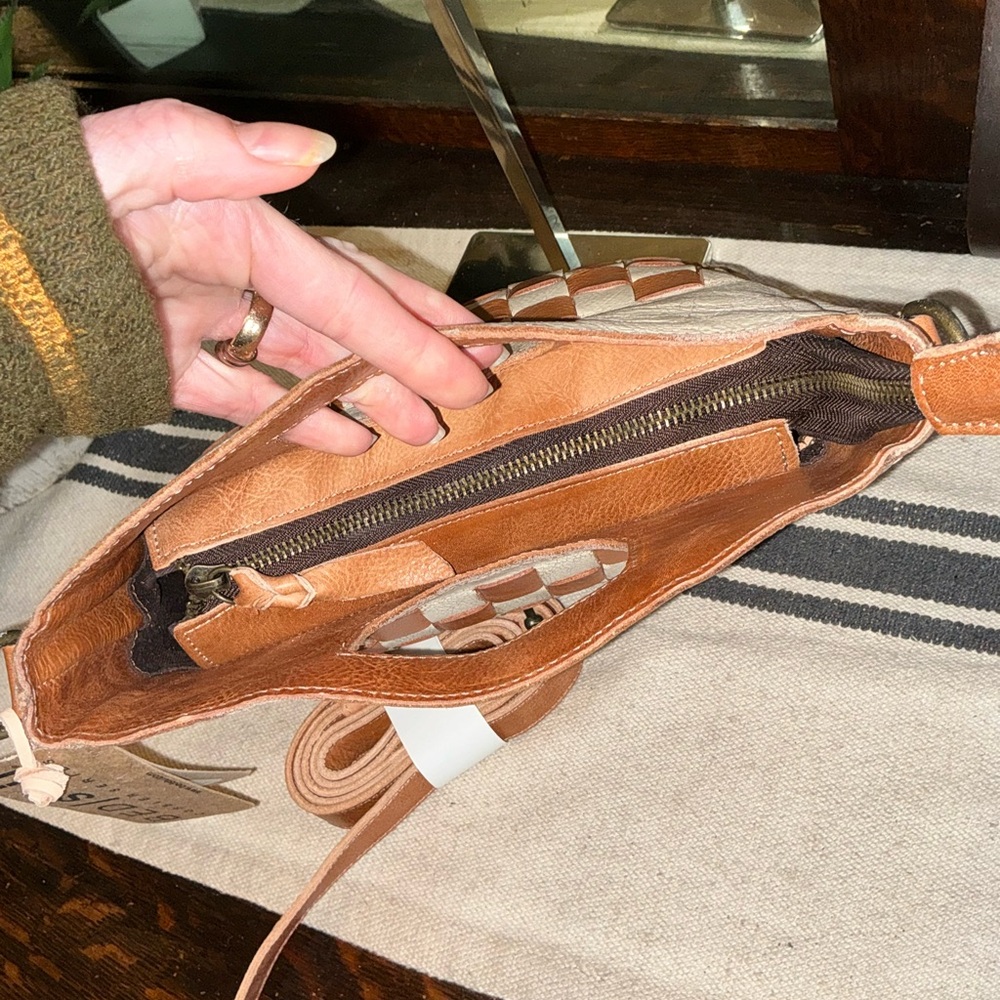 NWT Bed Stu Leather Keiki Crossbody Bag Handbag Nectar Lux Tan Rustic MSRP $235 - Picture 9 of 12